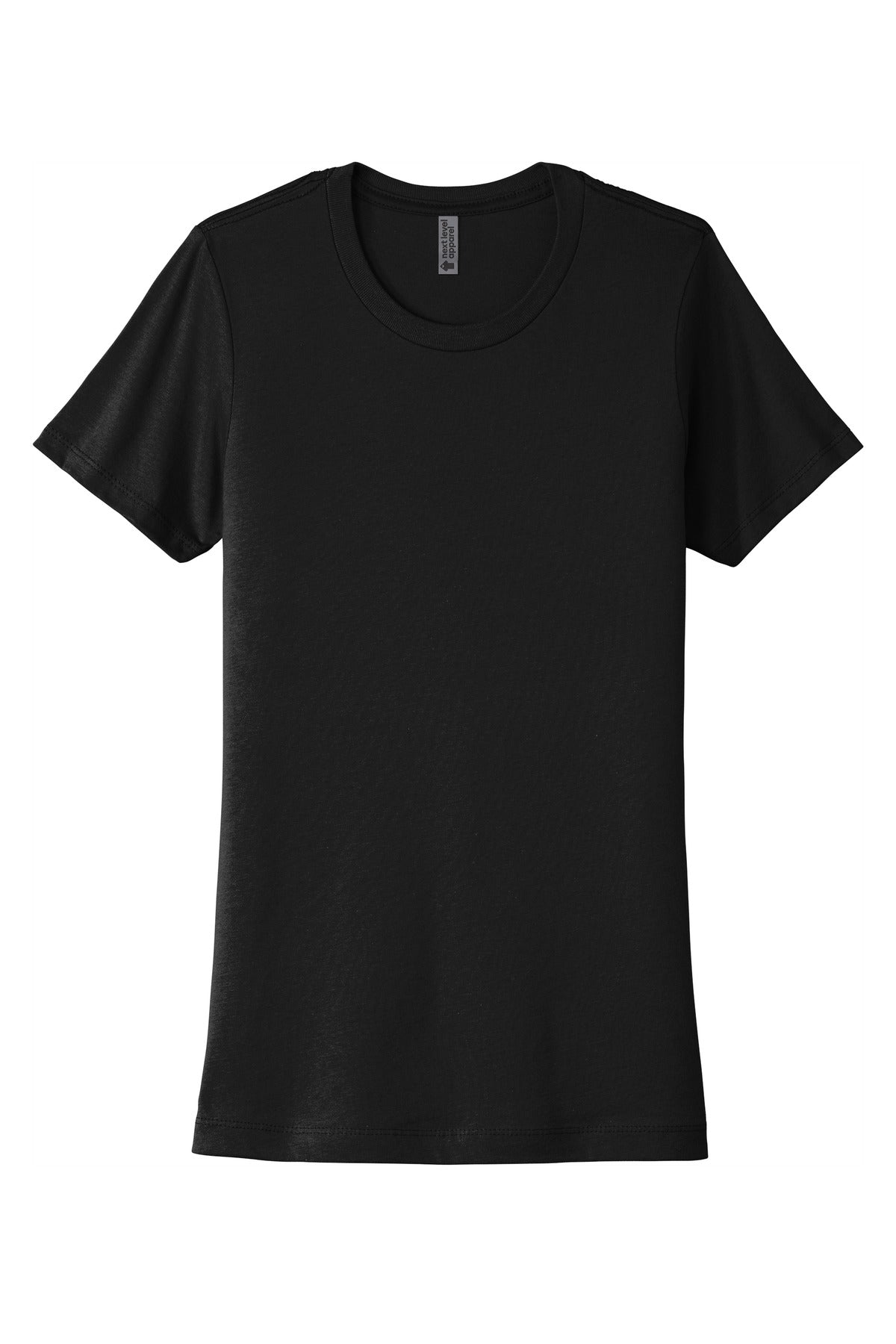 Next Level Apparel Women's Cotton Tee - Black - flat front
