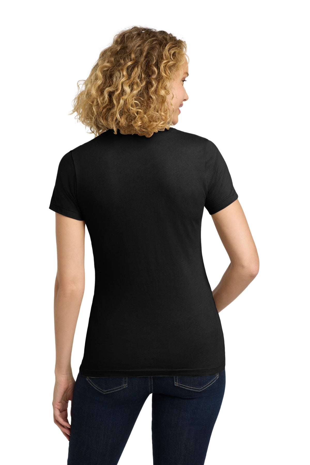 Next Level Apparel Women's Cotton Tee - Black - back