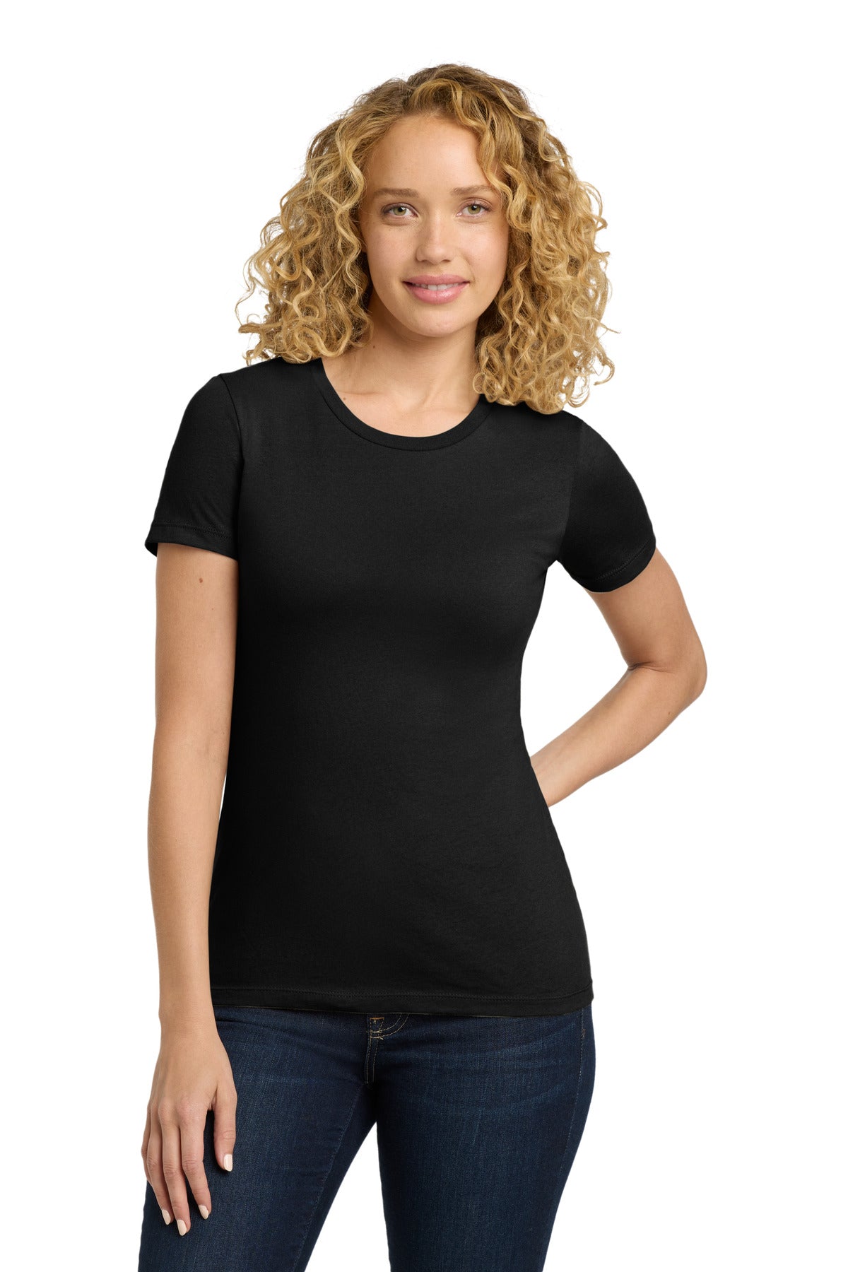 Next Level Apparel Women's Cotton Tee - Black - front
