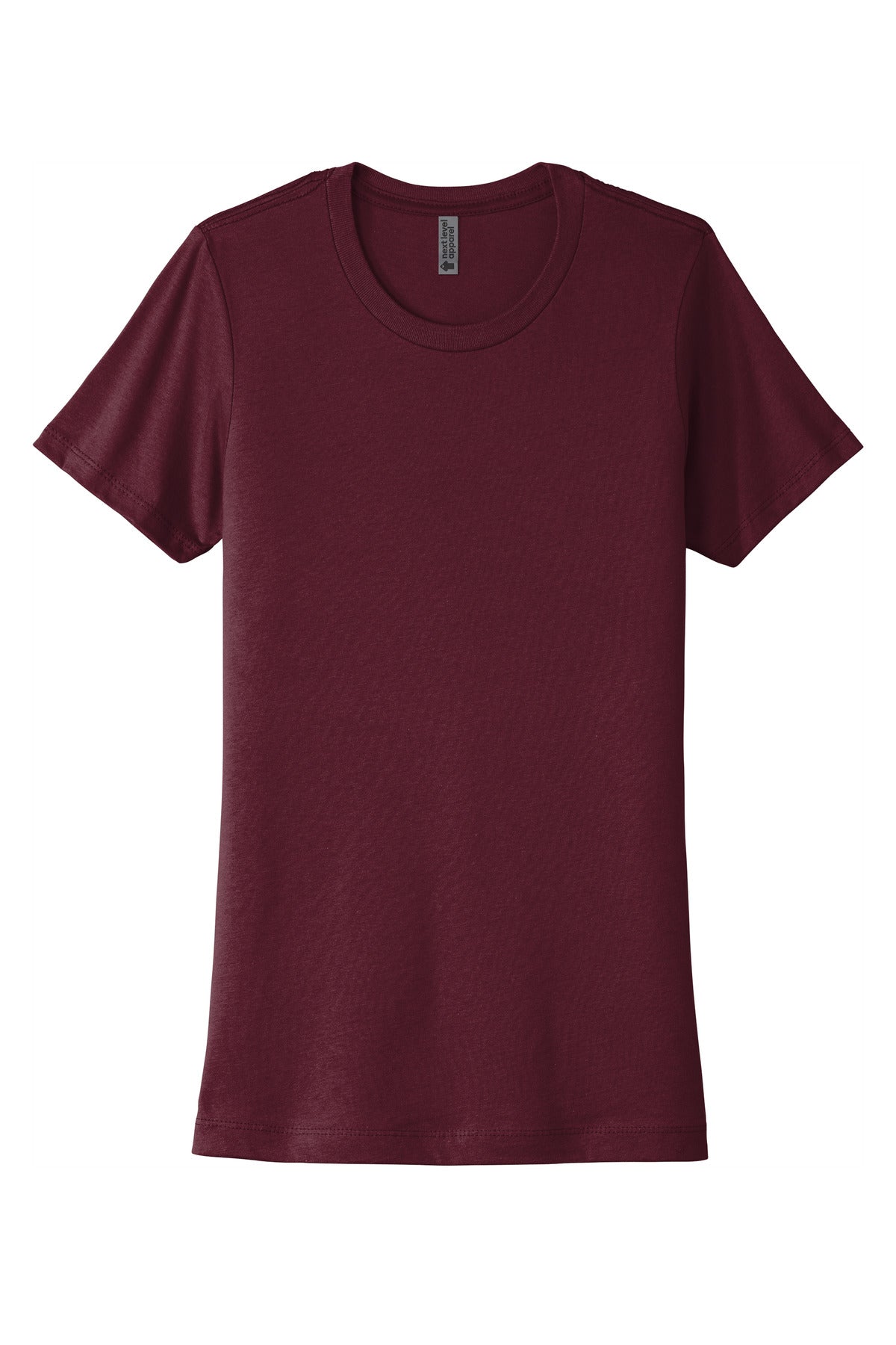 Next Level Apparel Women's Cotton Tee - Maroon - flat front