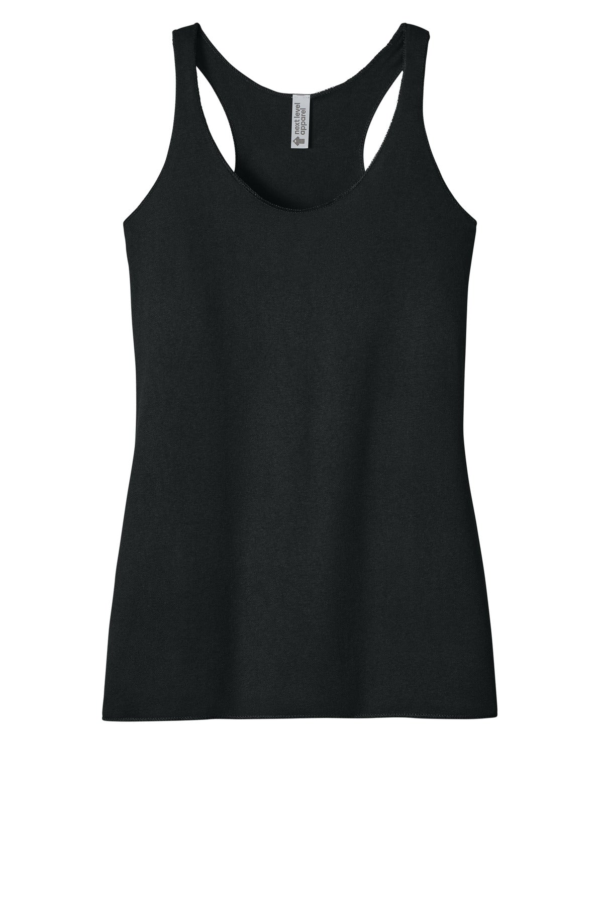 Next Level Apparel Women's Tri-Blend Racerback Tank - Black - flat front