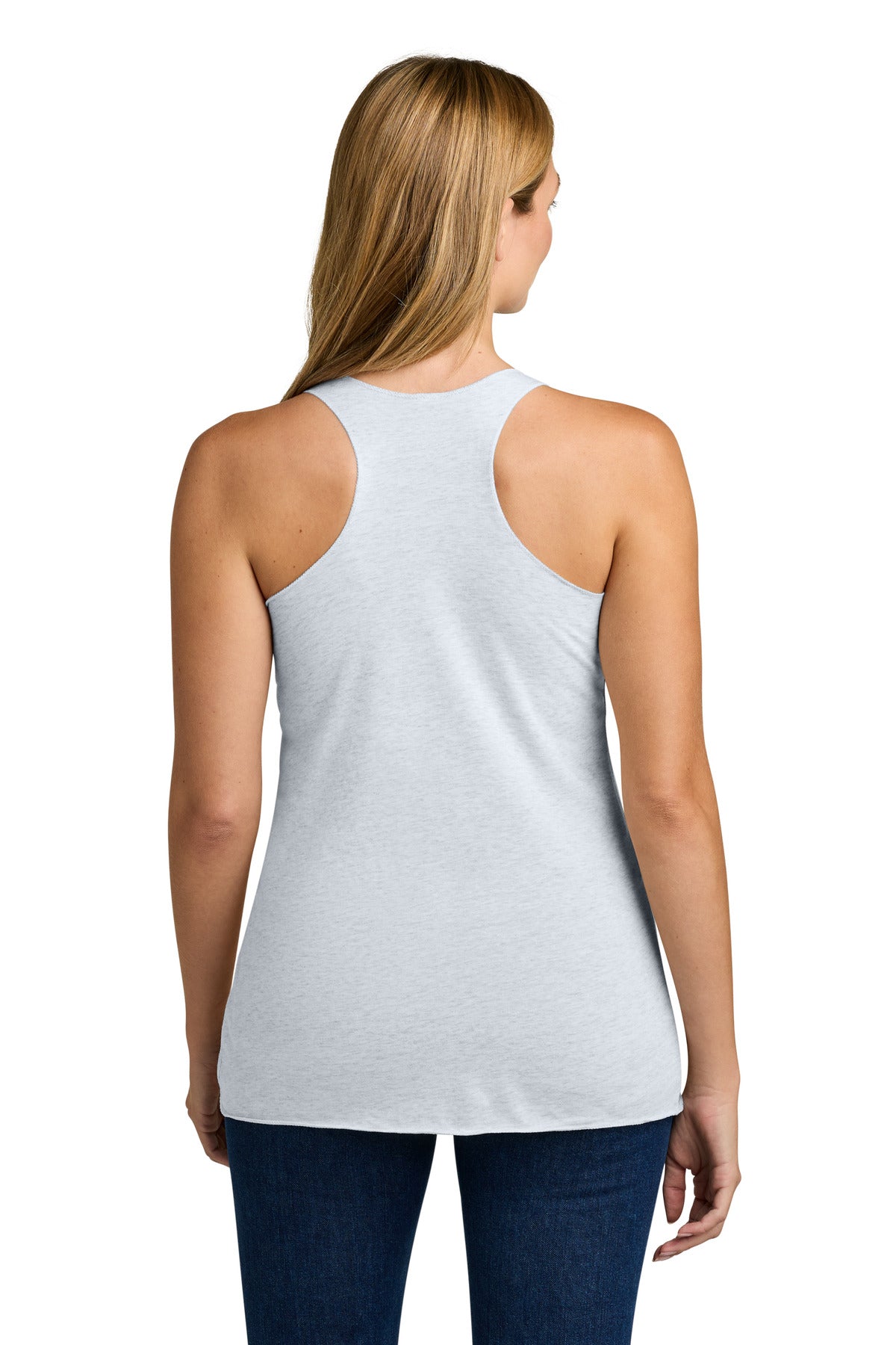 Next Level Apparel Women's Tri-Blend Racerback Tank - Heather White - back