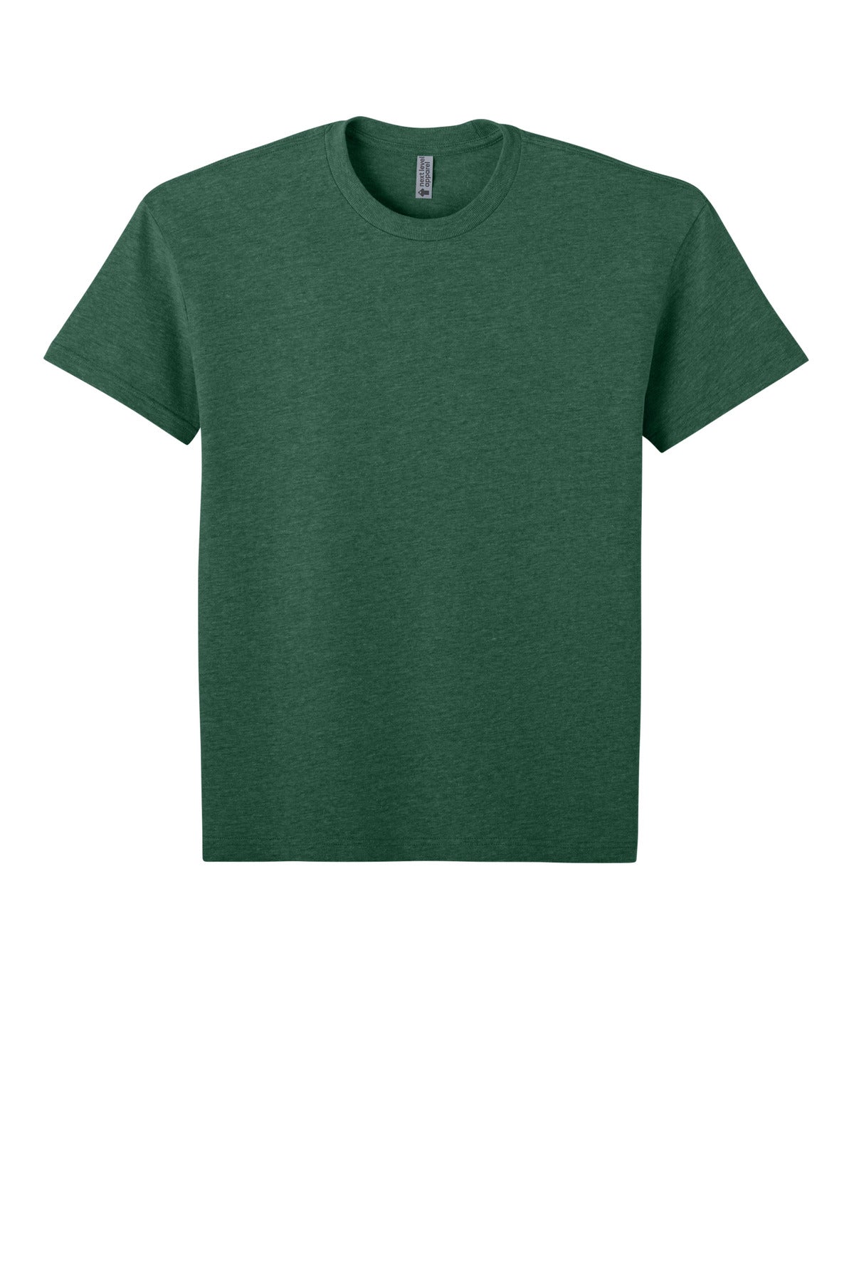 Next Level Apparel Heavyweight Tee - Heather Forest Green - flat front