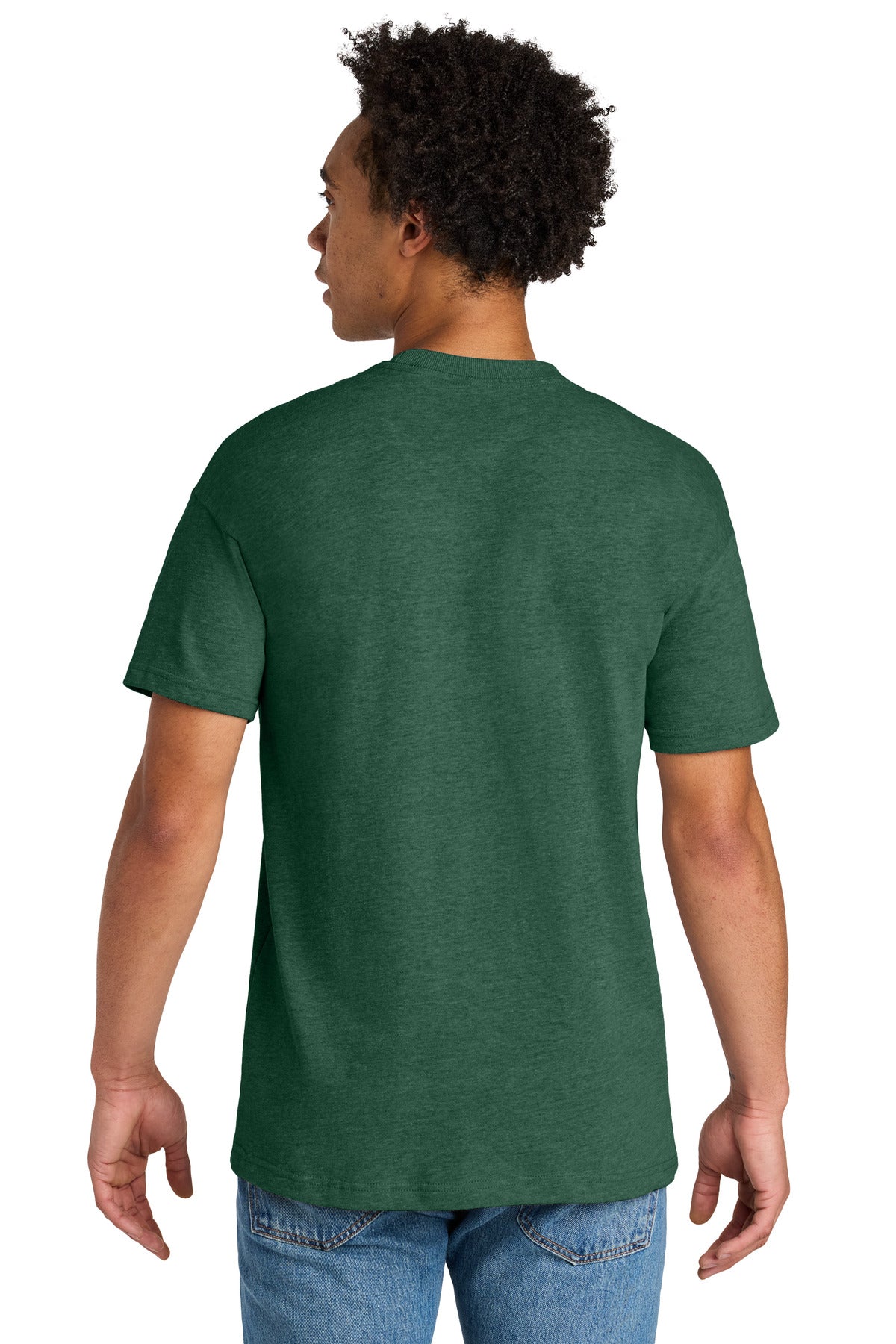 Next Level Apparel Heavyweight Tee - Heather Forest Green - back