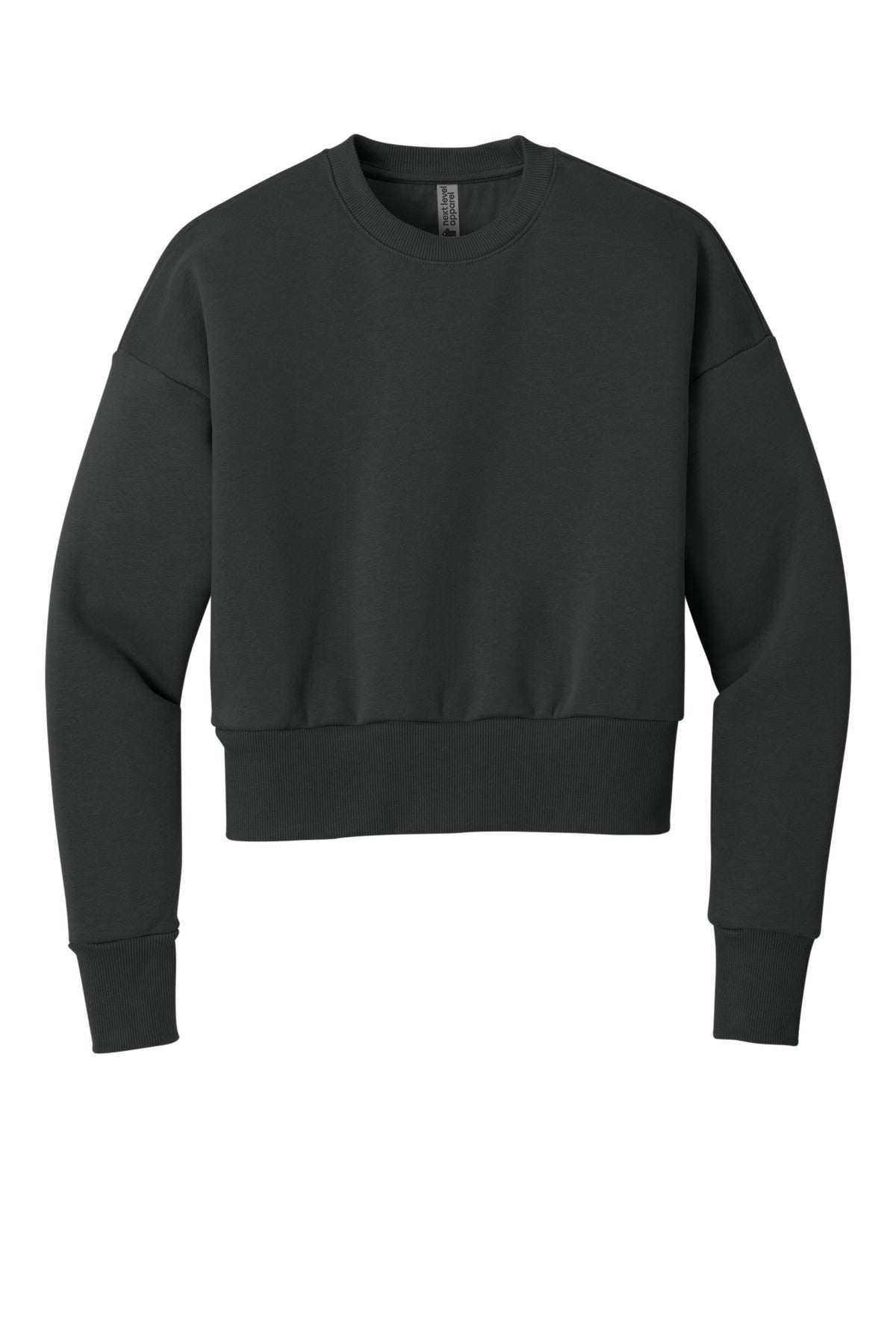 Next Level Apparel Women's Heavyweight Sweatshirt - Graphite Black - flat front