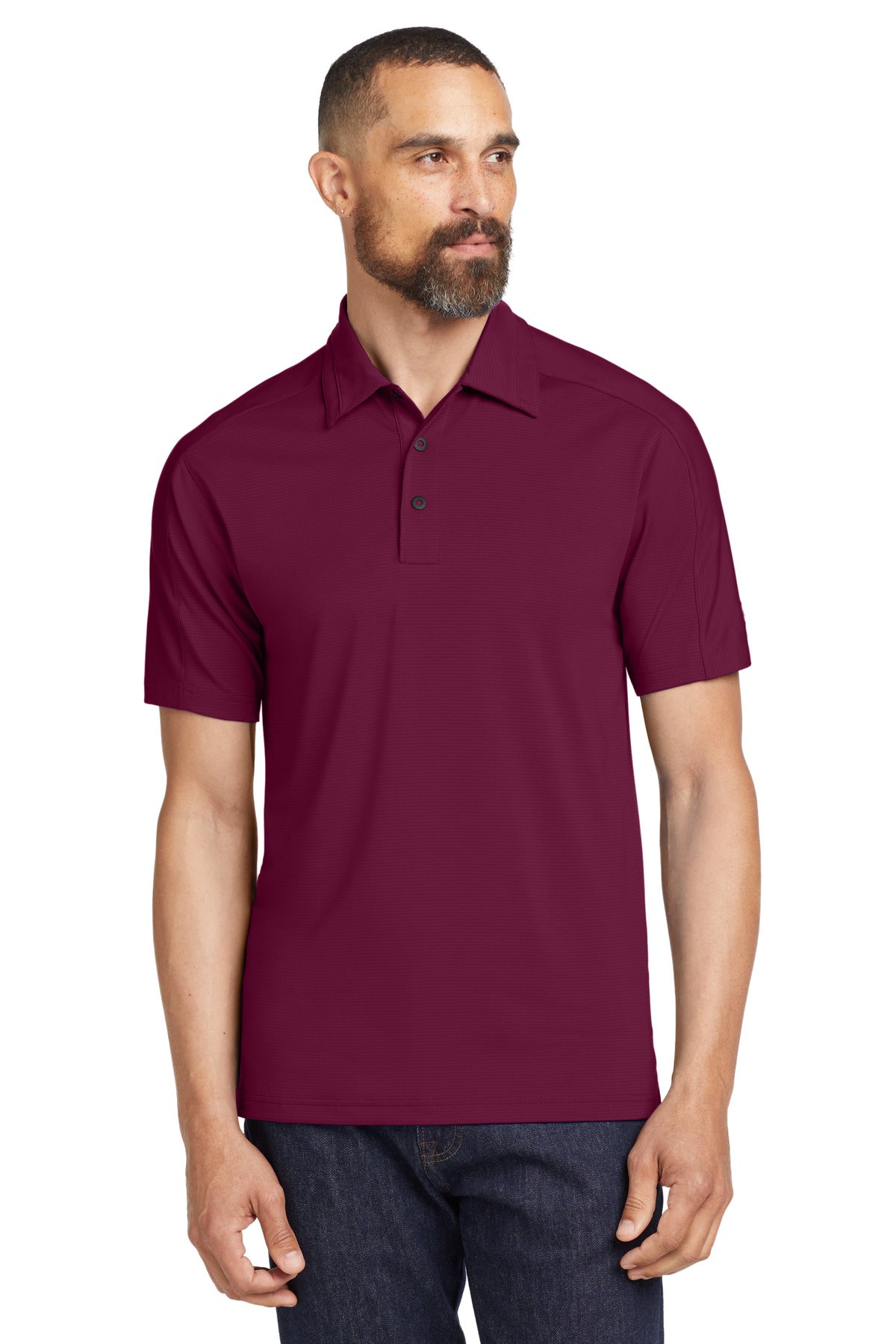 OGIO Linear Polo - Molten Maroon - front