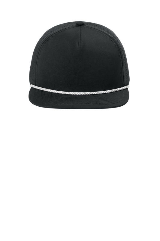 OGIO 5-Panel Rope Performance Cap - Blacktop - flat front