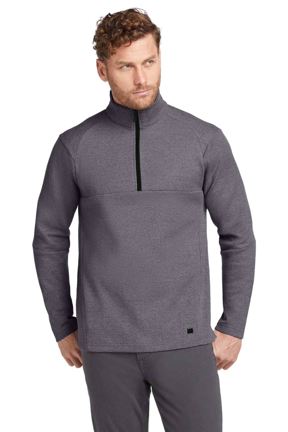 OGIO Transition 1/4-Zip - Blacktop Heather - front