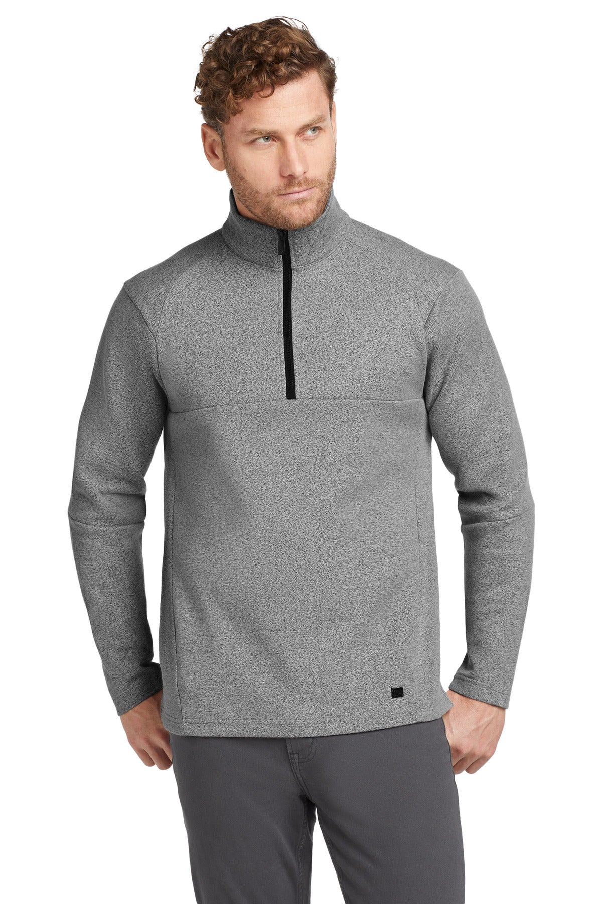 OGIO Transition 1/4-Zip - Petrol Grey Heather - front