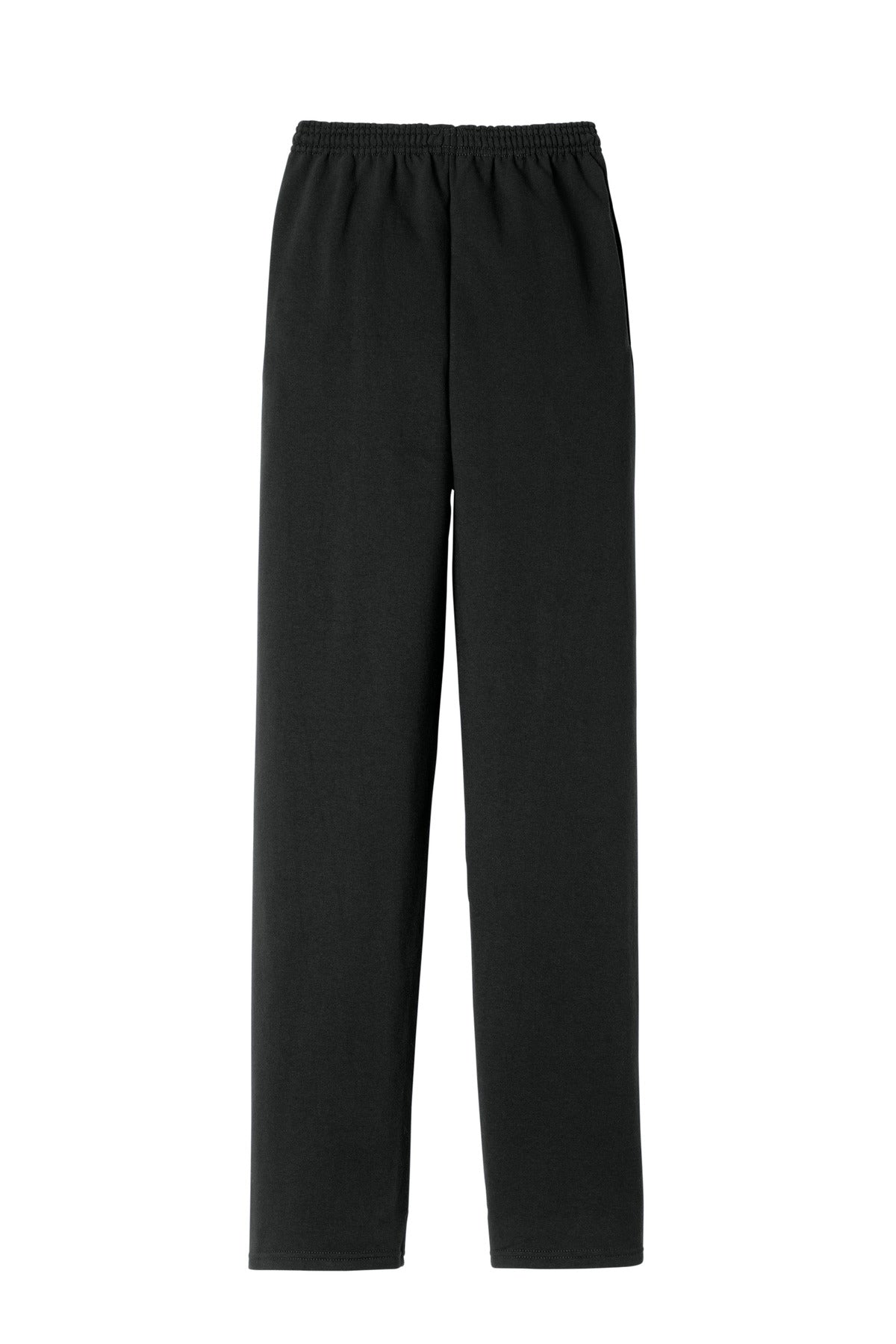Champion Powerblend Open Bottom Sweatpant - Black - flat back