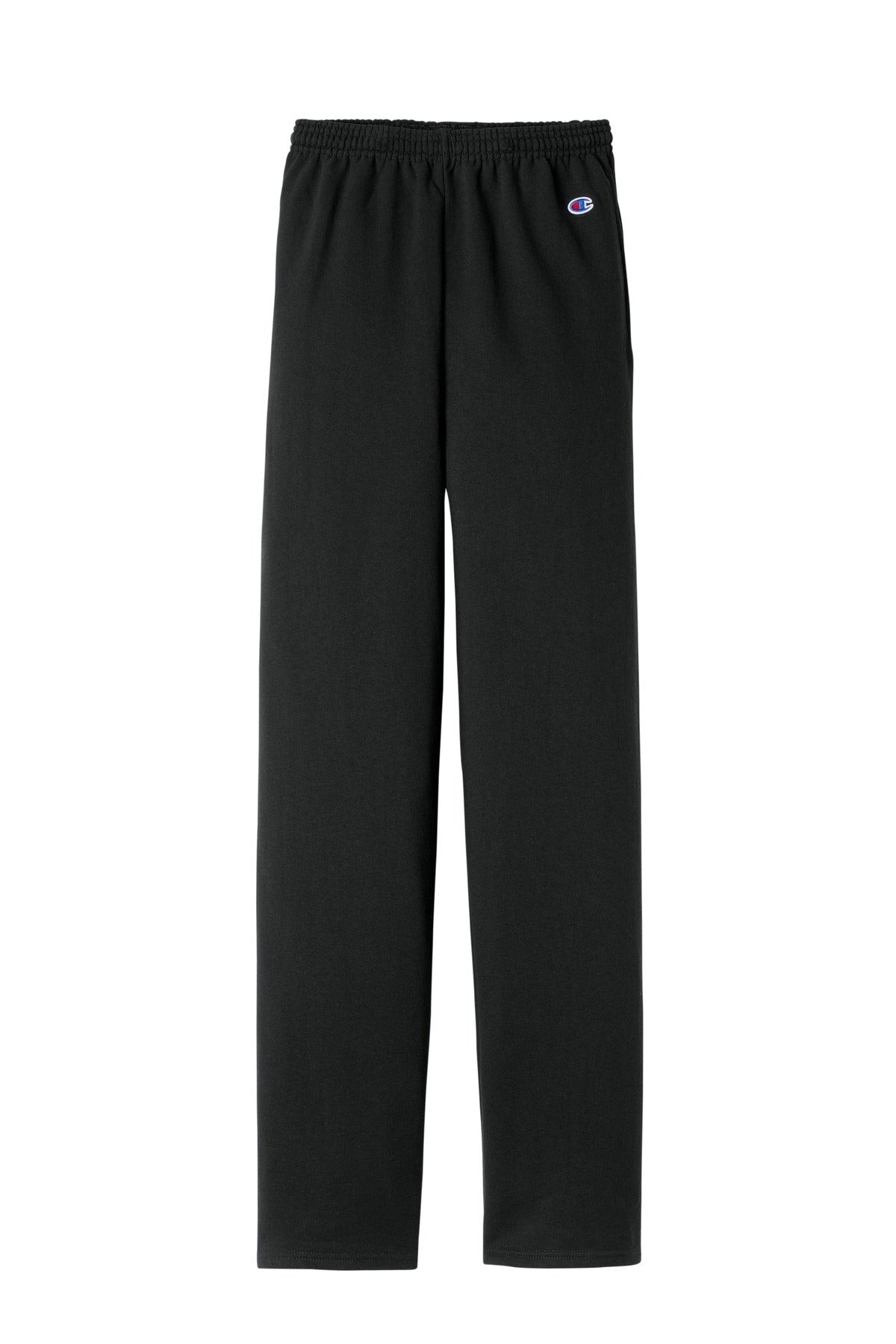 Champion Powerblend Open Bottom Sweatpant - Black - flat front