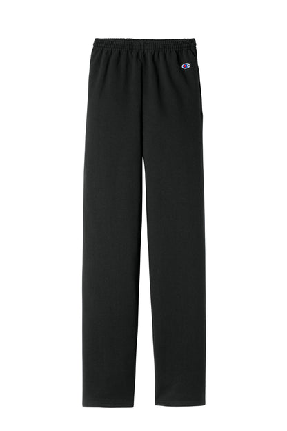 Champion Powerblend Open Bottom Sweatpant - Black - flat front