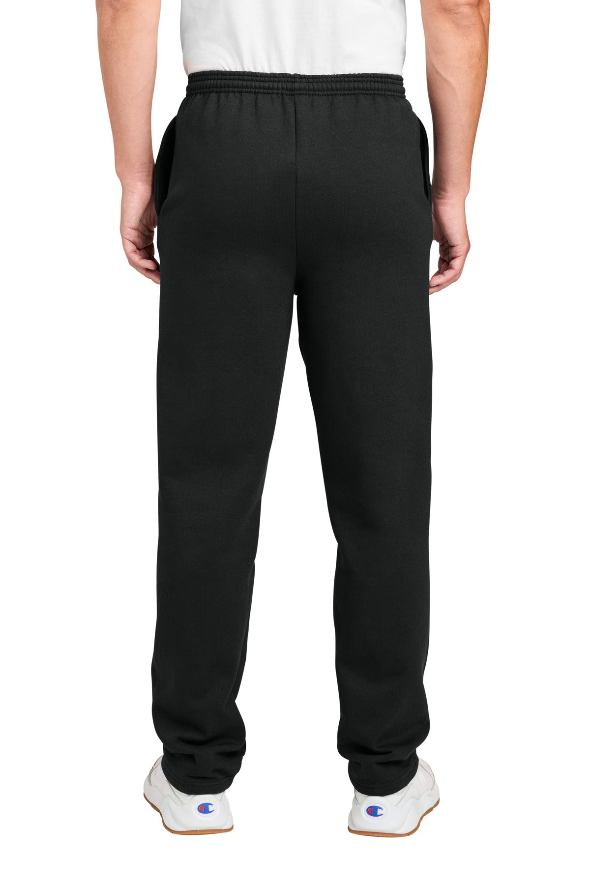 Champion Powerblend Open Bottom Sweatpant - Black - back