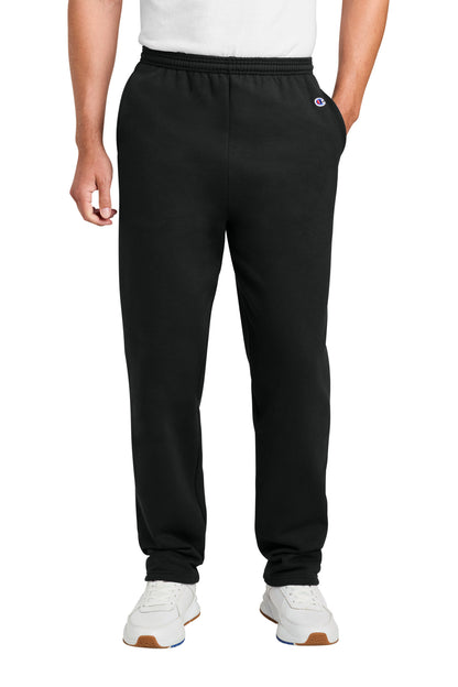 Champion Powerblend Open Bottom Sweatpant - Black - front