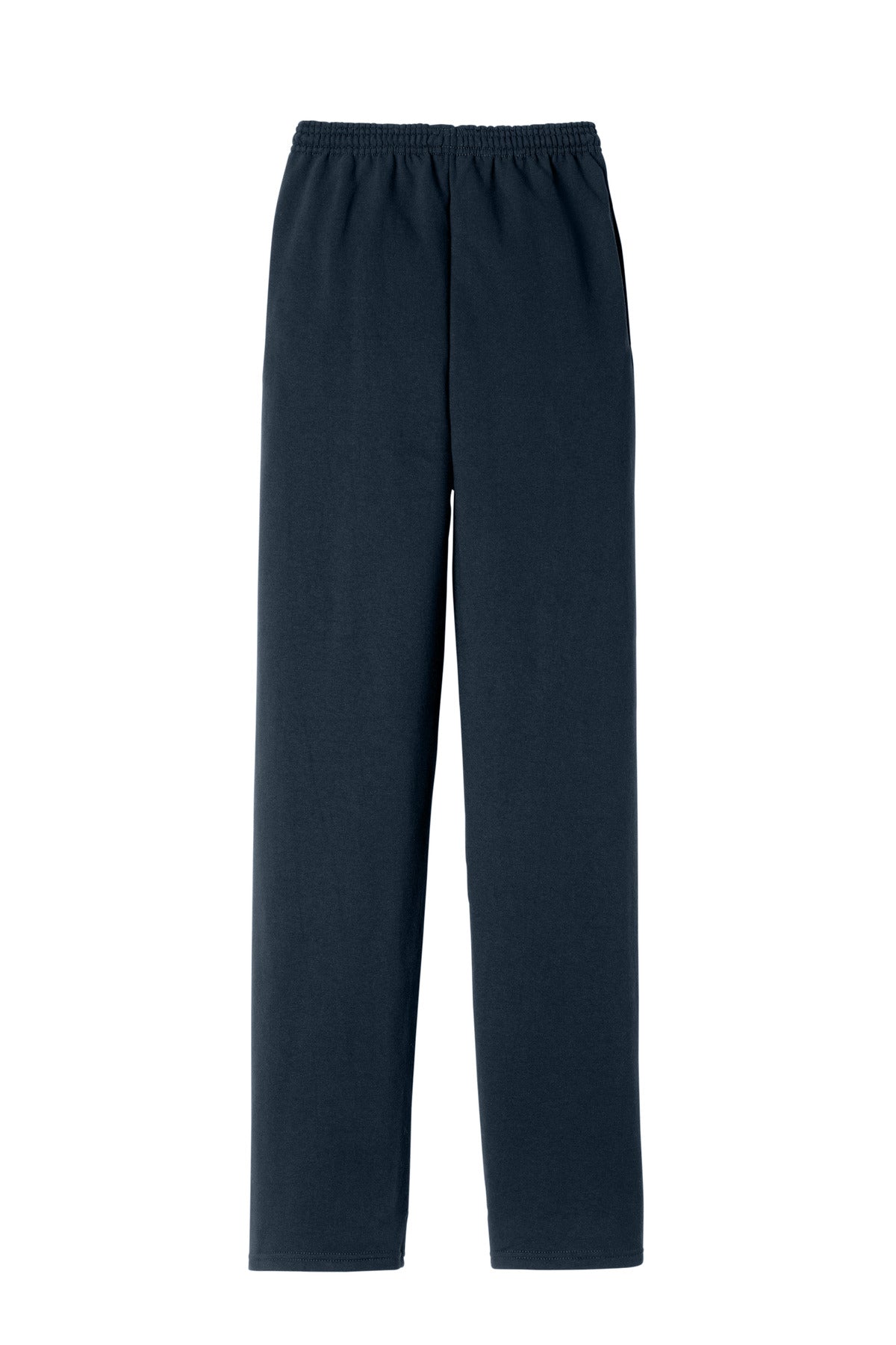 Champion Powerblend Open Bottom Sweatpant - Navy - flat back