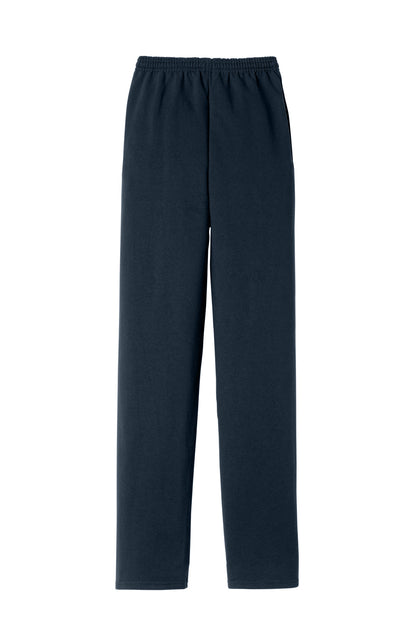 Champion Powerblend Open Bottom Sweatpant - Navy - flat back