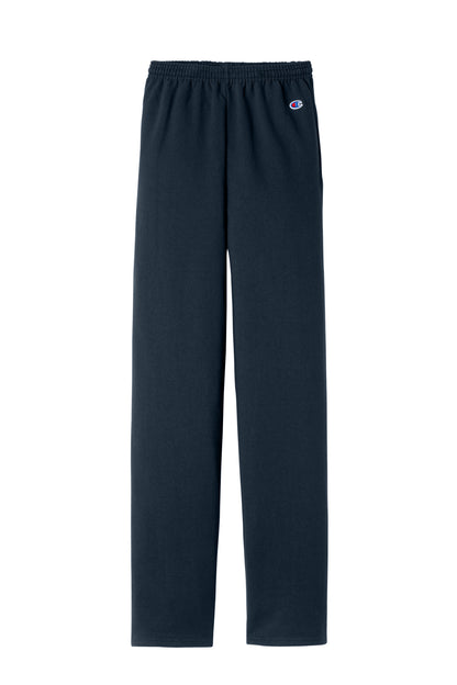 Champion Powerblend Open Bottom Sweatpant - Navy - flat front