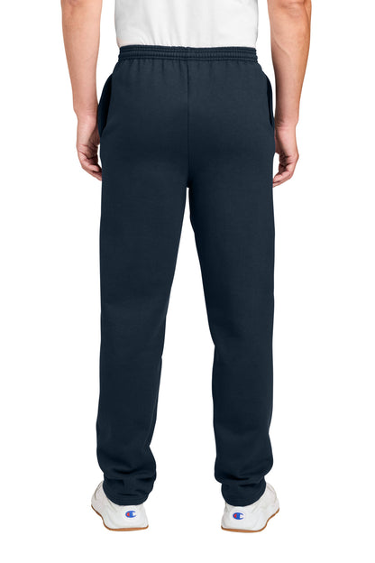Champion Powerblend Open Bottom Sweatpant - Navy - back