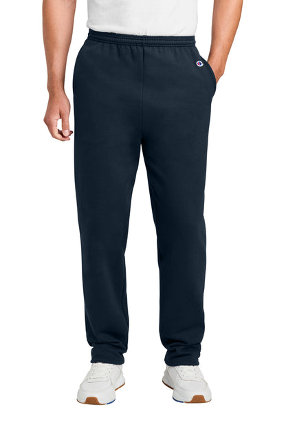 Champion Powerblend Open Bottom Sweatpant - Navy - front
