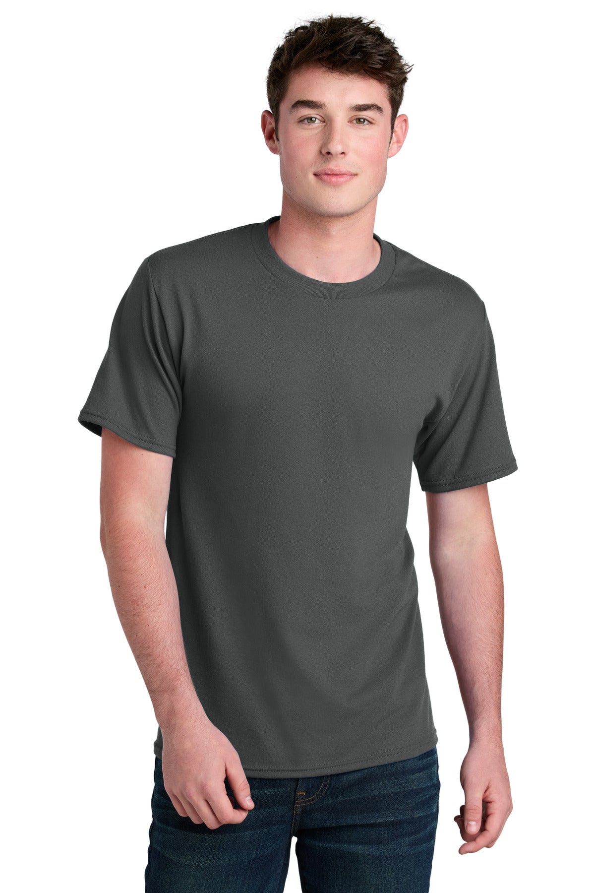 Port & Company Core Blend Recycled Tee - Charcoal - front