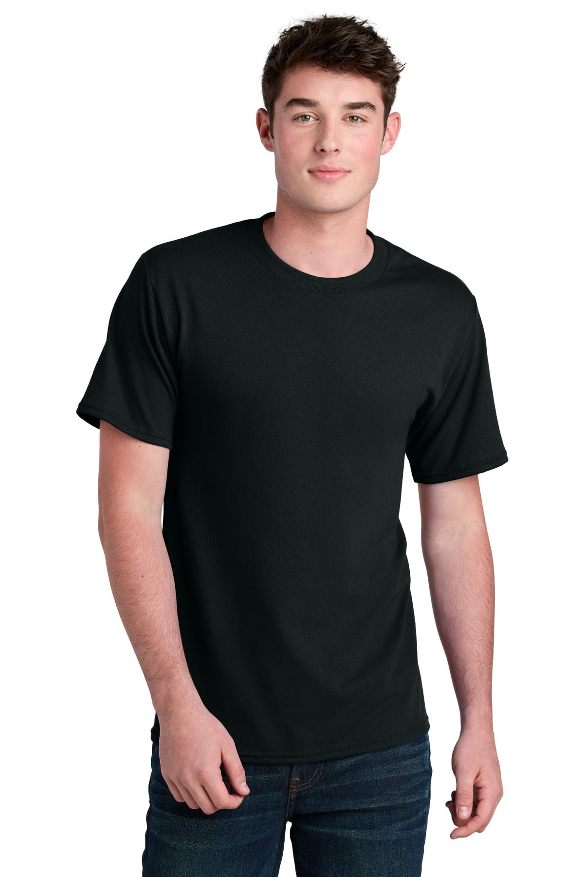 Port & Company Core Blend Recycled Tee - Jet Black - front