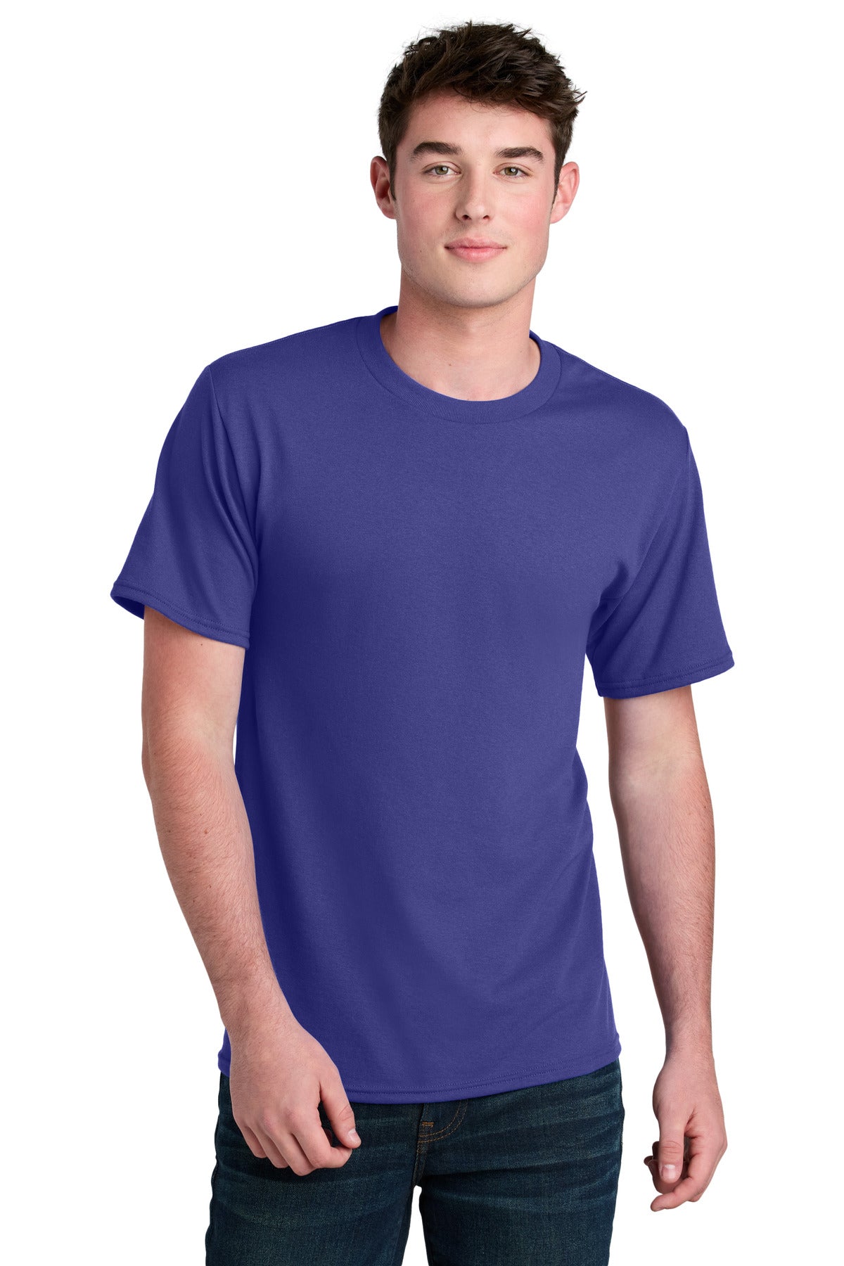 Port & Company Core Blend Recycled Tee - Purple - front