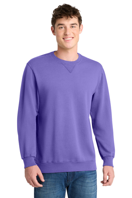 Port & Company Beach Wash Garment-Dyed Crewneck Sweatshirt - Amethyst - front
