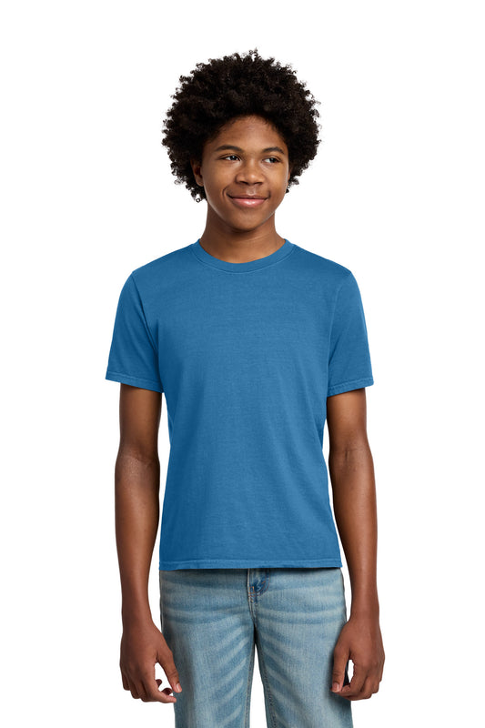 Port & Company Youth Beach Wash Garment-Dyed Tee - Blue Moon - front