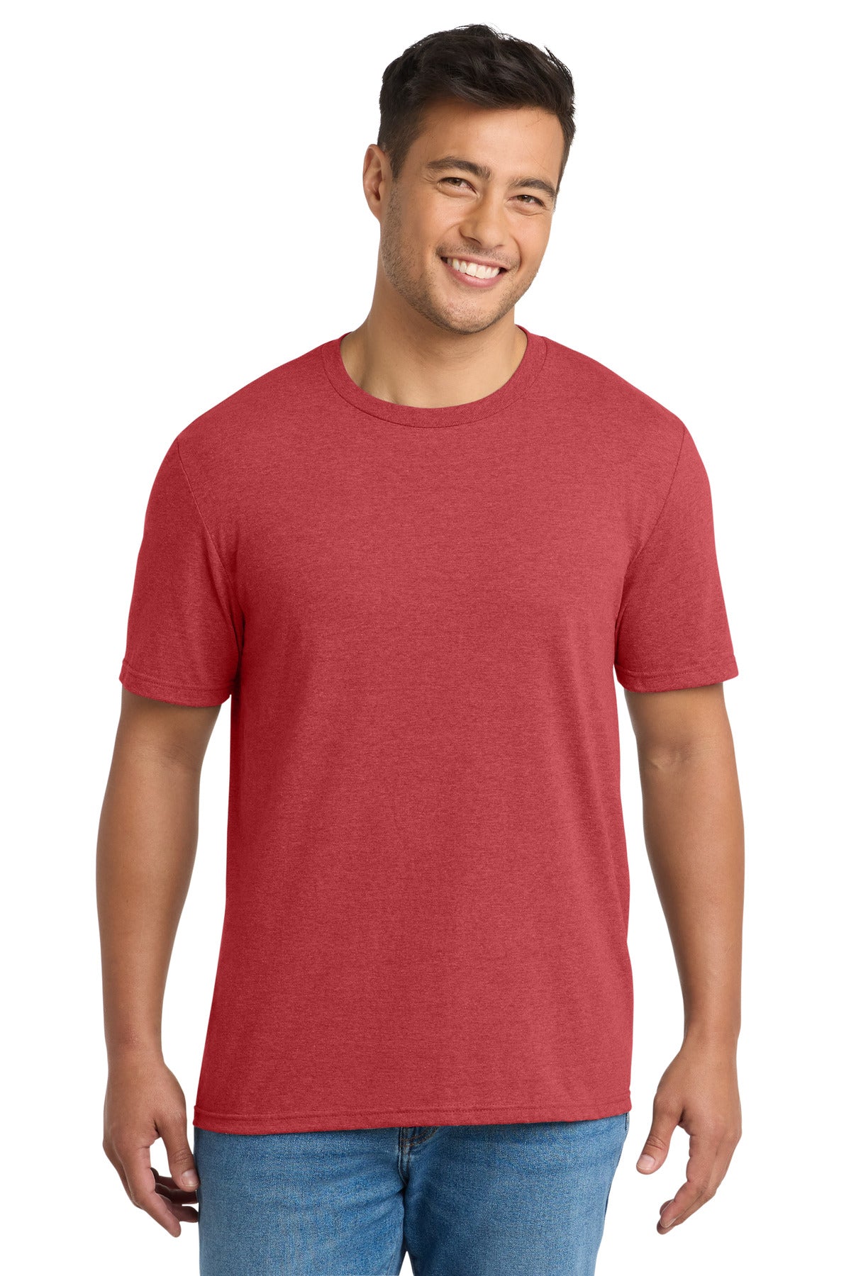 Port & Company Tri-Blend Tee - Bright Red Heather - front