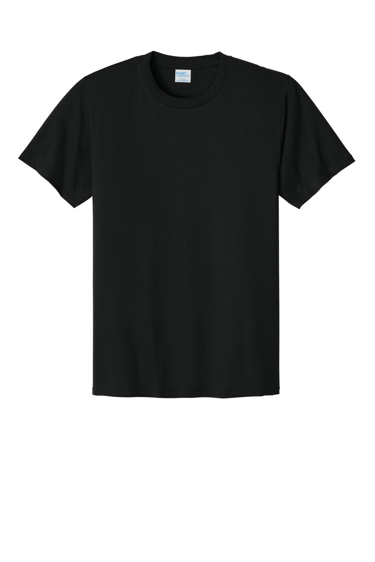 Port & Company CVC Tee - Black - flat front