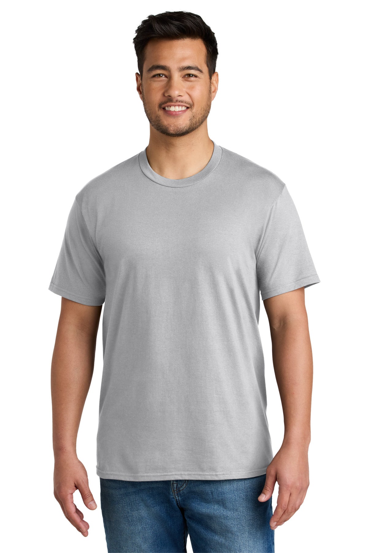 Port & Company CVC Tee - Silver - front