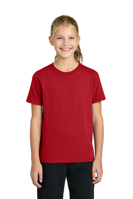 Port & Company Youth Easy Cotton Tee - Red - front
