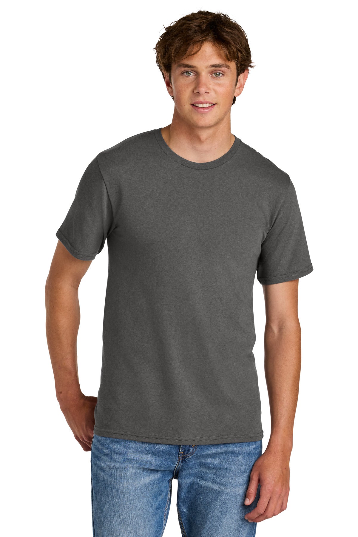 Port & Company Easy Cotton Tee - Charcoal - front