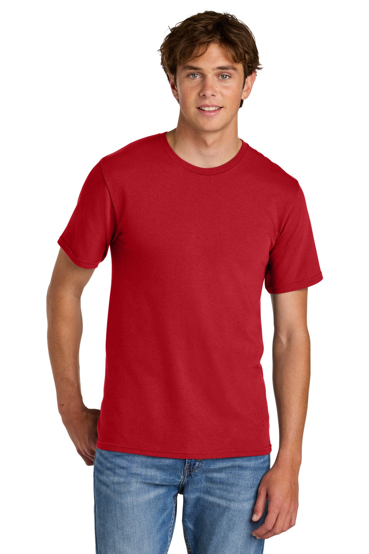 Port & Company Easy Cotton Tee - Red - front