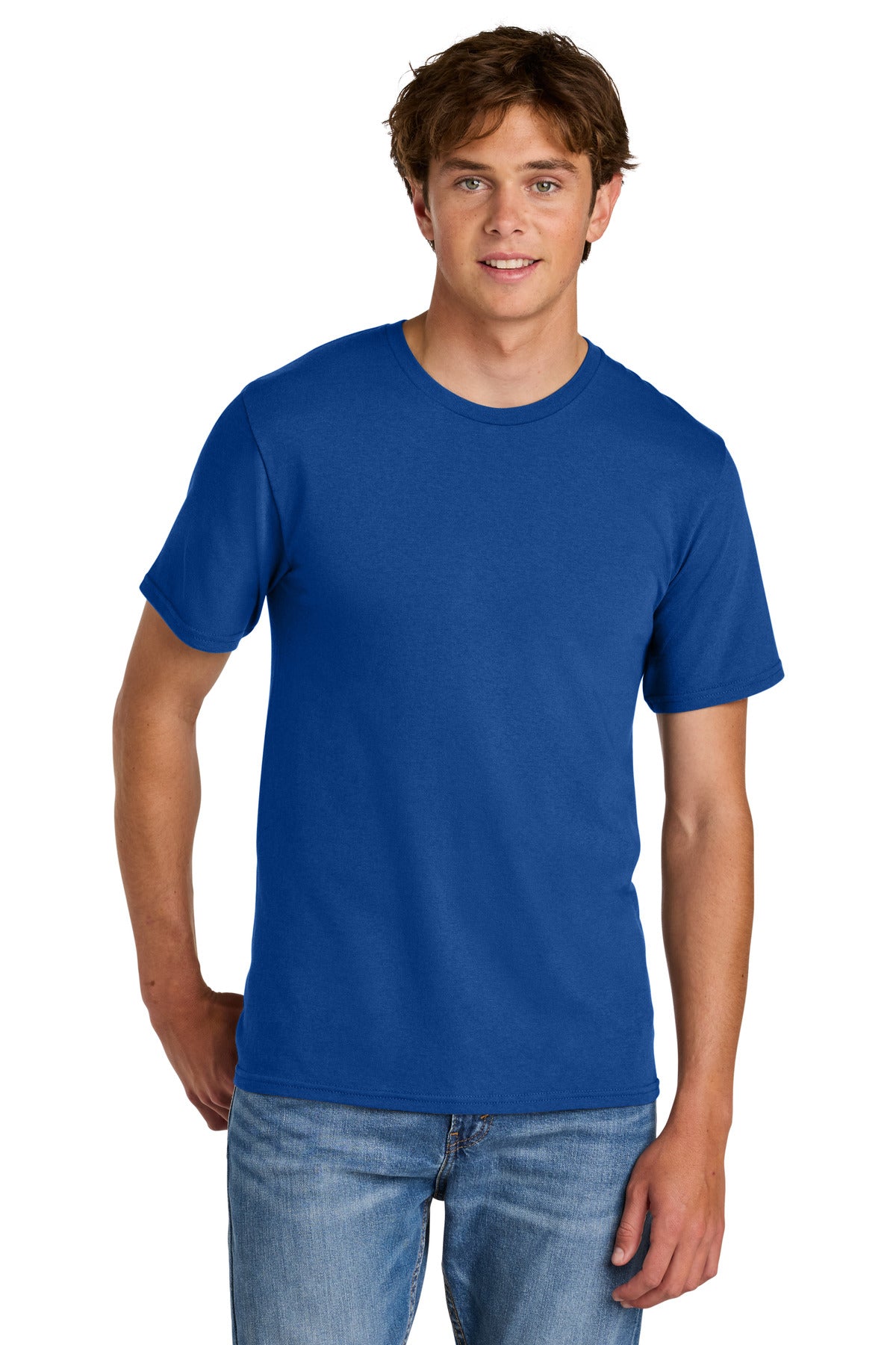 Port & Company Easy Cotton Tee - True Royal - front