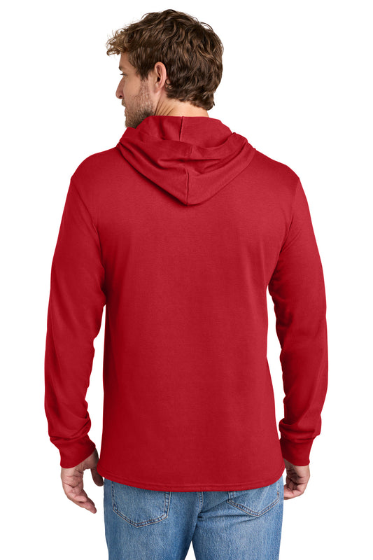 Port & Company Core Cotton Pullover Hooded Tee - Red - back