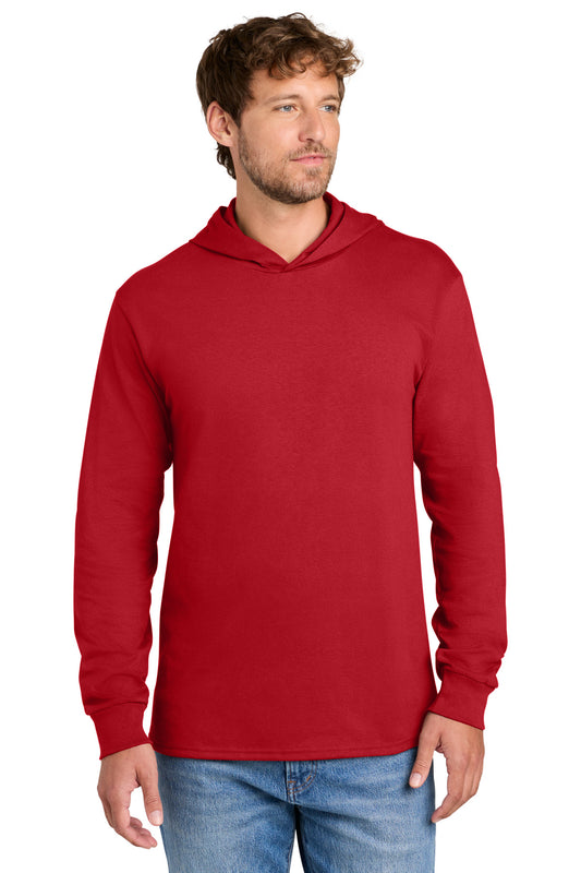 Port & Company Core Cotton Pullover Hooded Tee - Red - front