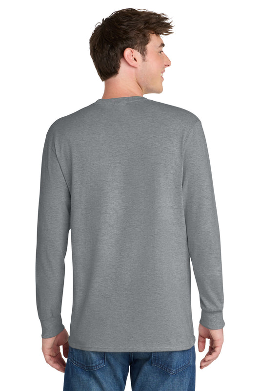 Port & Company Long Sleeve Core Blend Tee - Athletic Heather - back