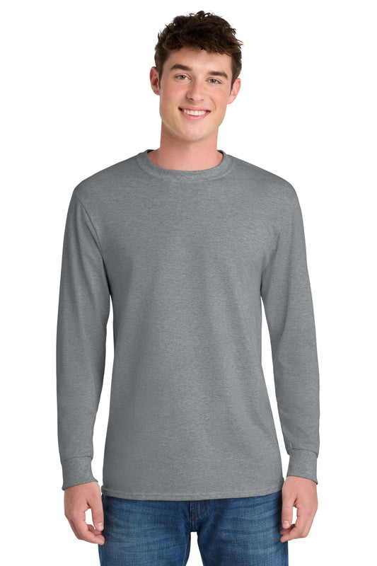 Port & Company Long Sleeve Core Blend Tee - Athletic Heather - front