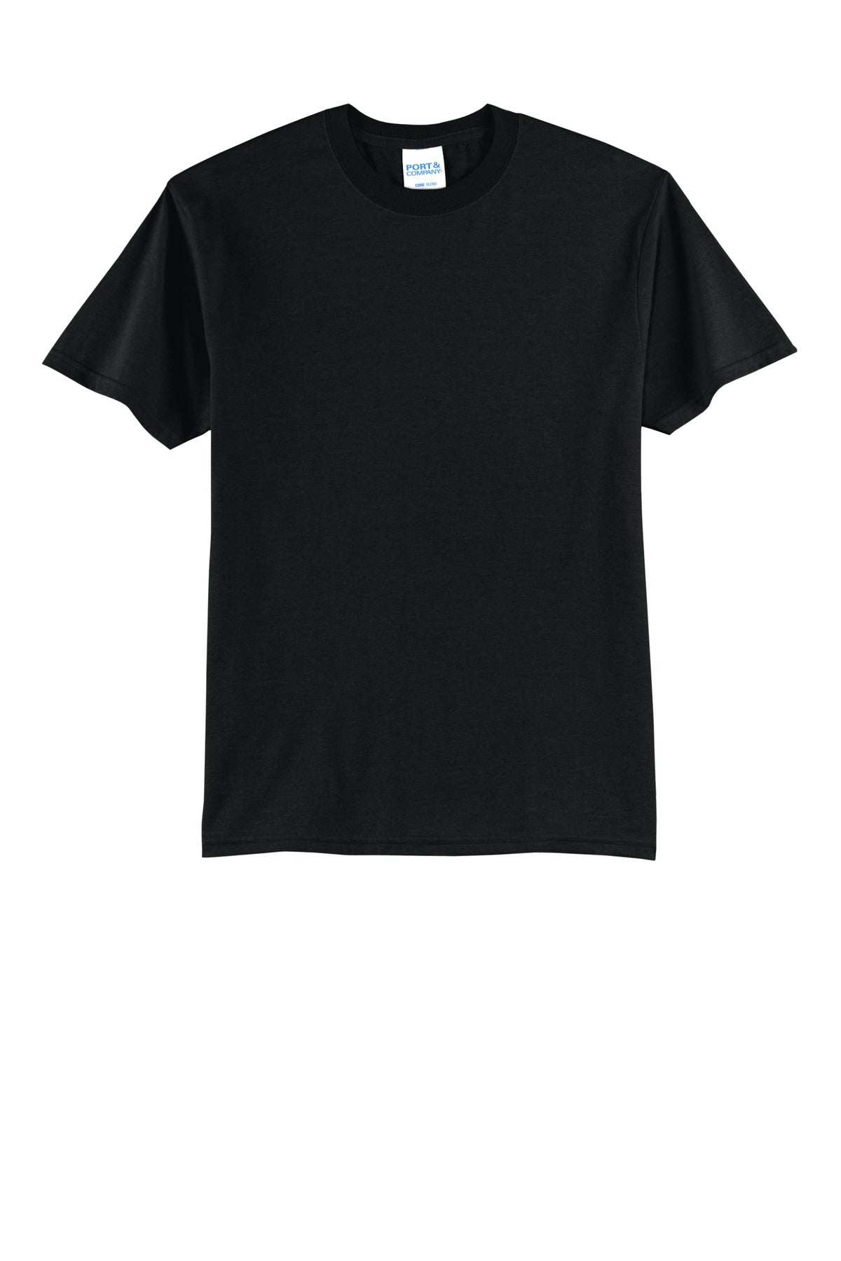 Port & Company Core Blend Tee - Jet Black - flat front