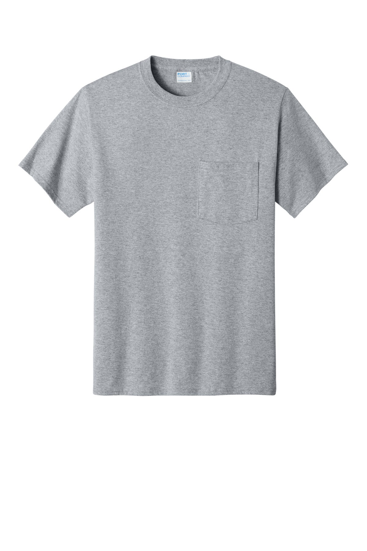 Port & Company Essential Pocket Tee - Athletic Heather - flat front