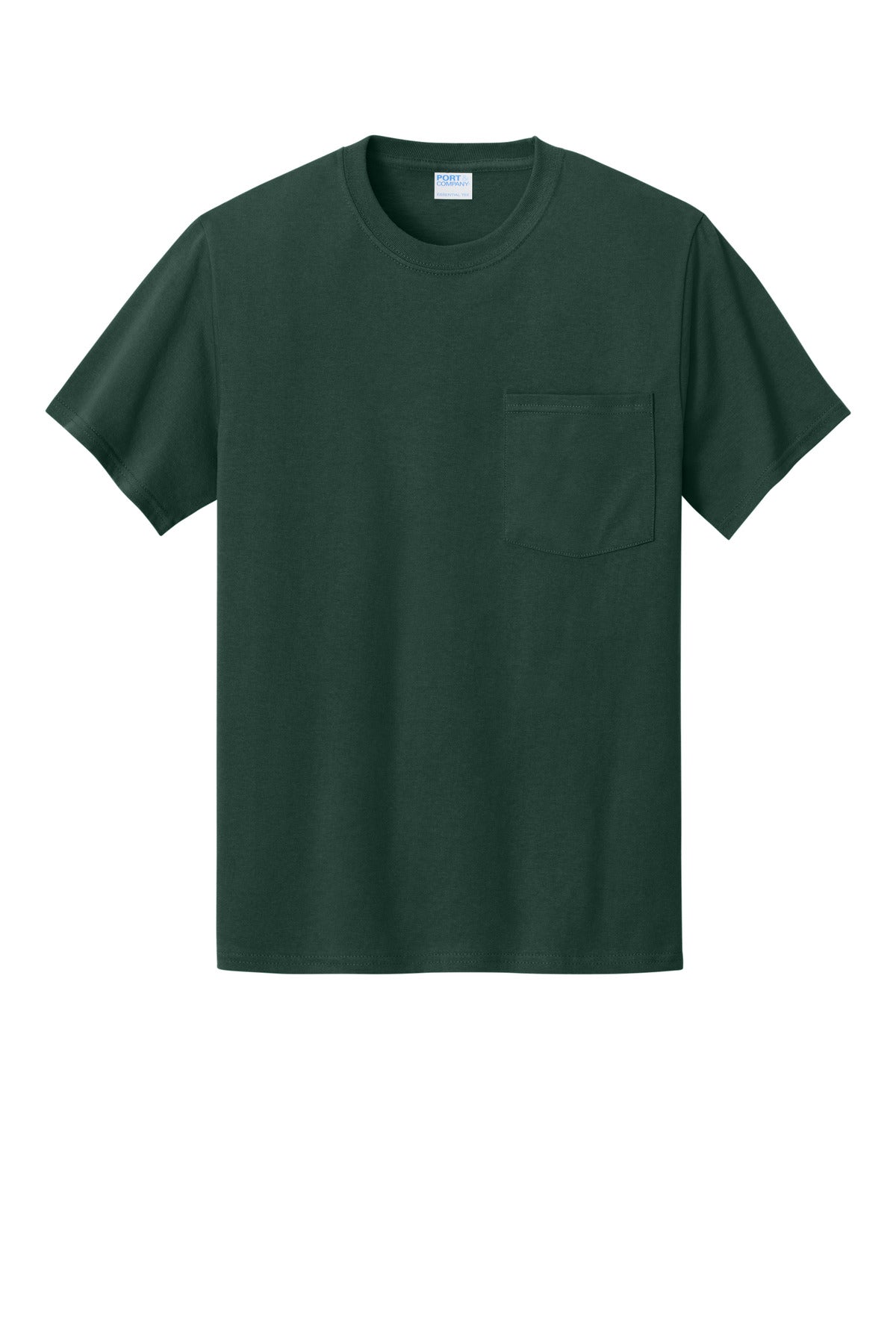 Port & Company Essential Pocket Tee - Dark Green - flat front