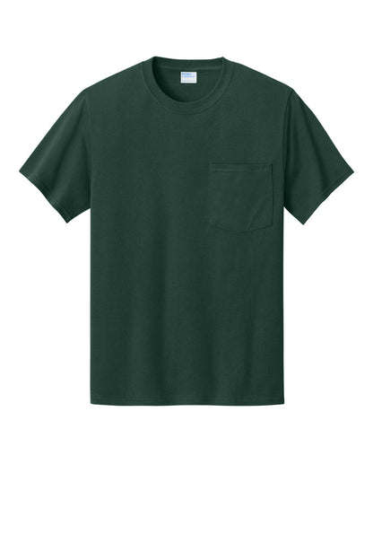 Port & Company Essential Pocket Tee - Dark Green - flat front