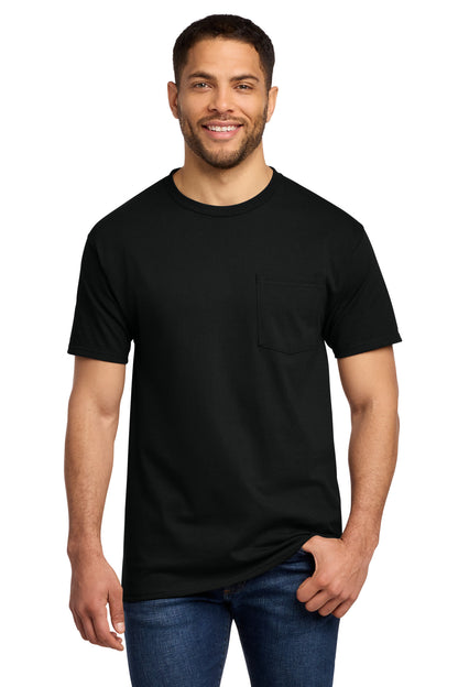 Port & Company Essential Pocket Tee - Jet Black - front