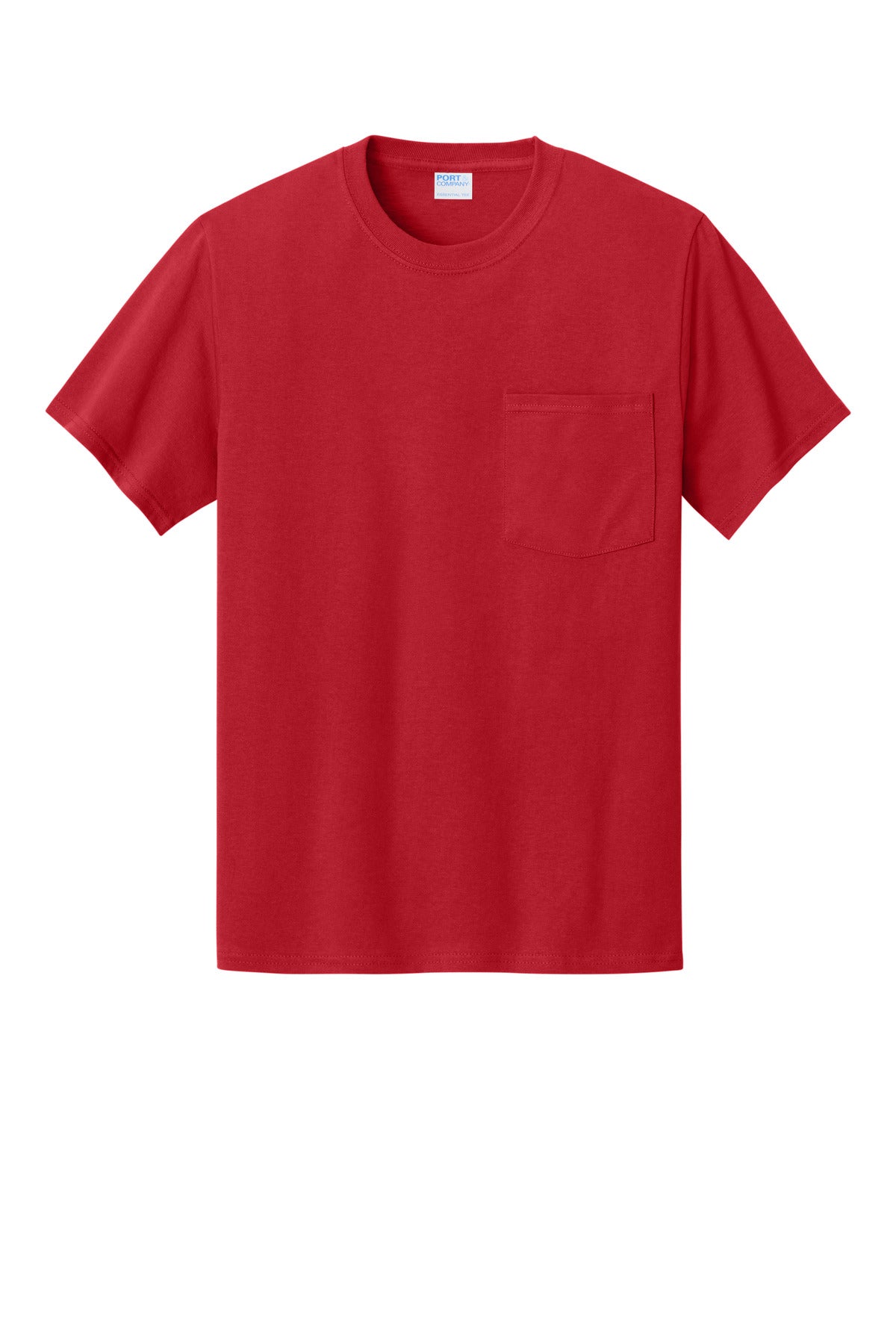Port & Company Essential Pocket Tee - Red - flat front
