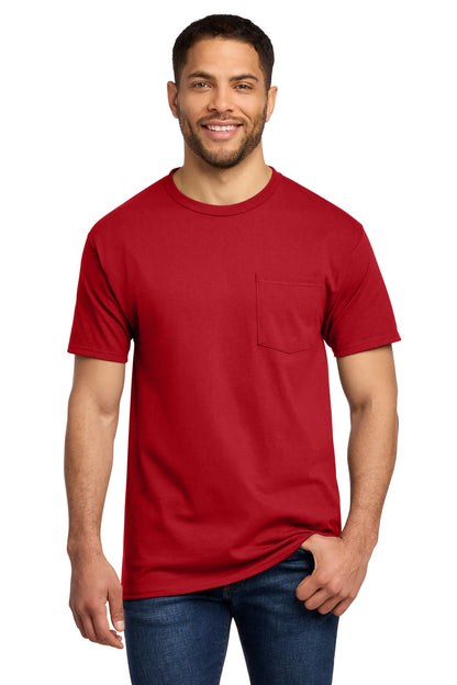 Port & Company Essential Pocket Tee - Red - front