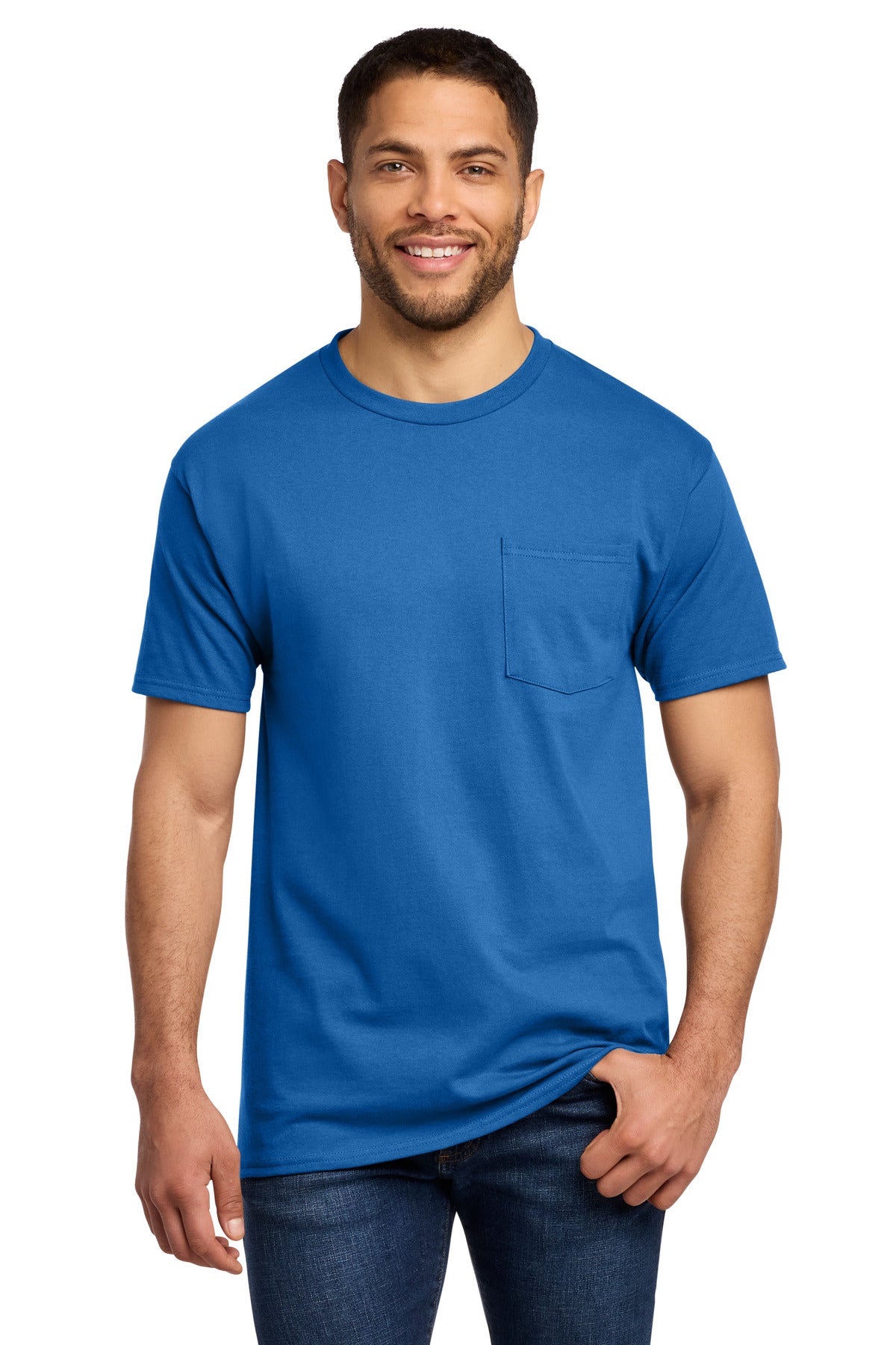 Port & Company Essential Pocket Tee - Royal - front