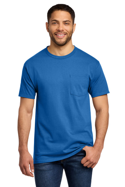 Port & Company Essential Pocket Tee - Royal - front