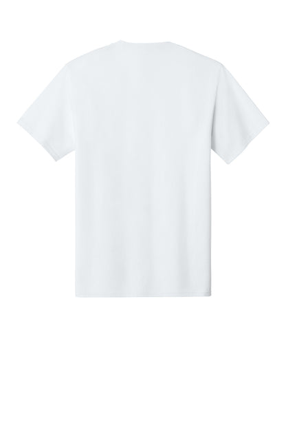 Port & Company Essential Pocket Tee - White - flat back