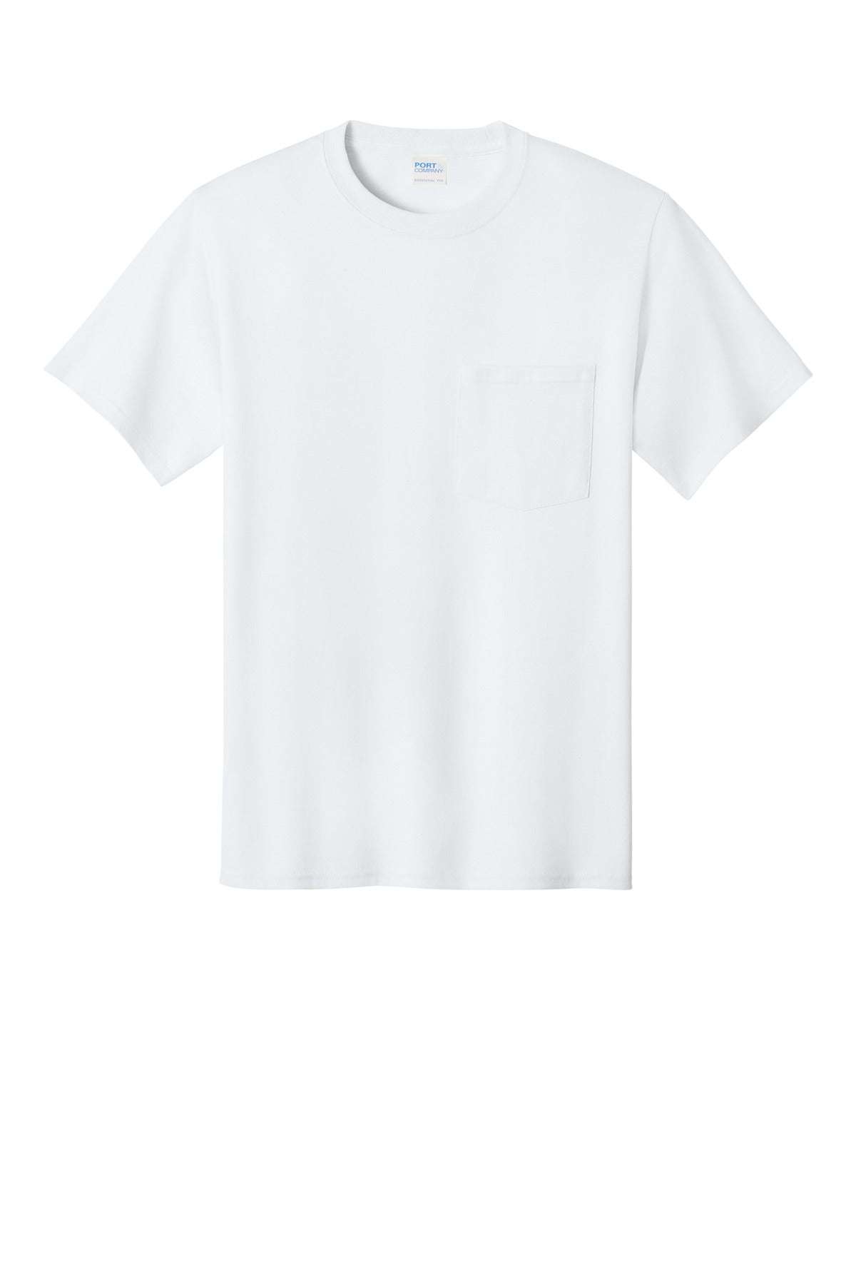 Port & Company Essential Pocket Tee - White - flat front